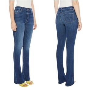 Mother High Waisted Runaway Flare Jeans Teaming Up Blue 25